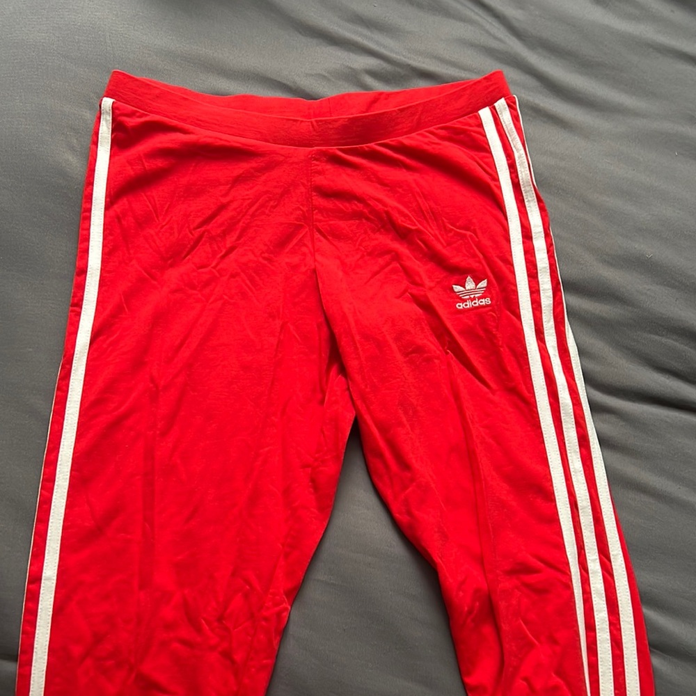 Adidas full length red leggings